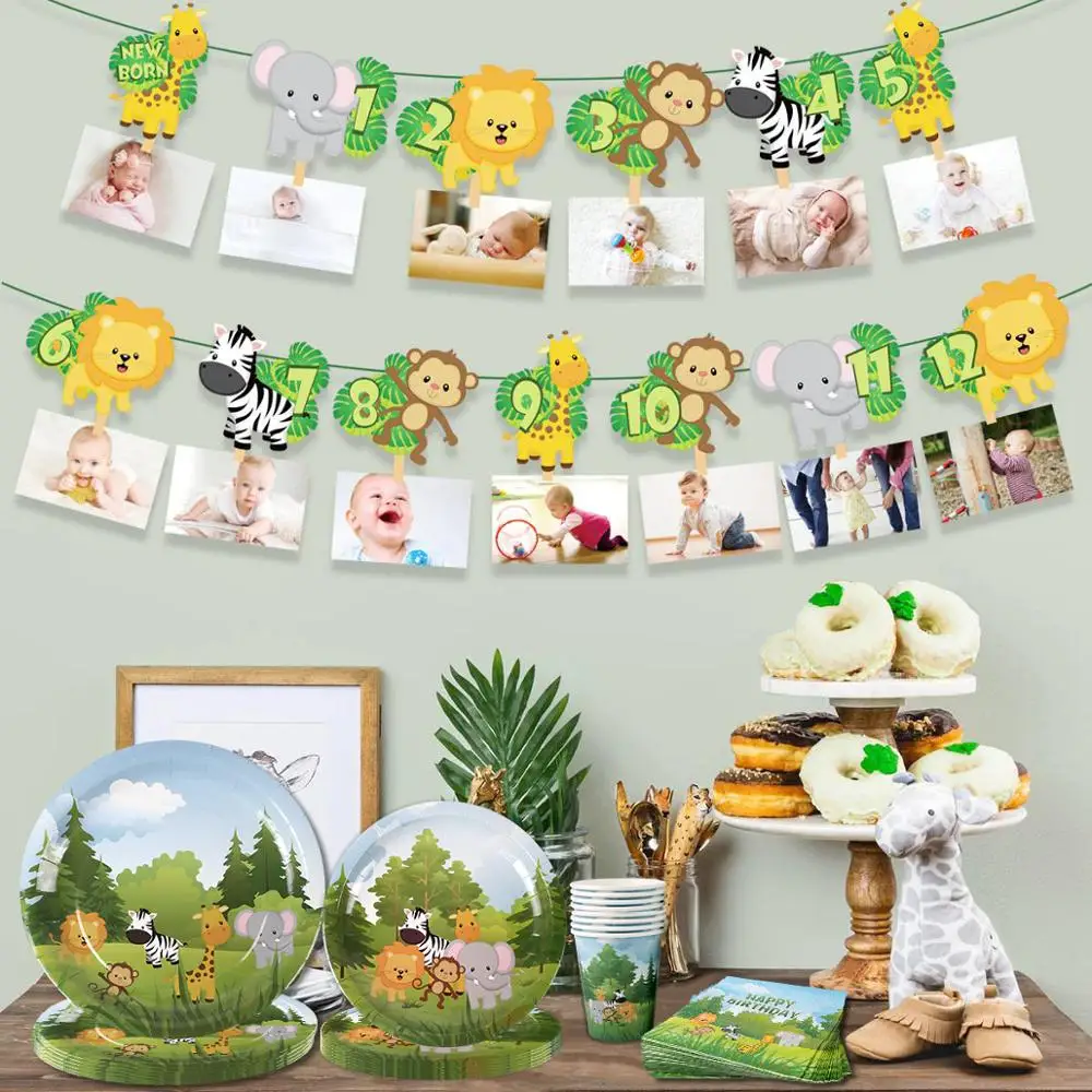 

Staraise Jungle Safari Animal Party Tableware Set Animal Paper Plate Cup Napkin For Kids Animal Jungle Birthday Decor Supplies