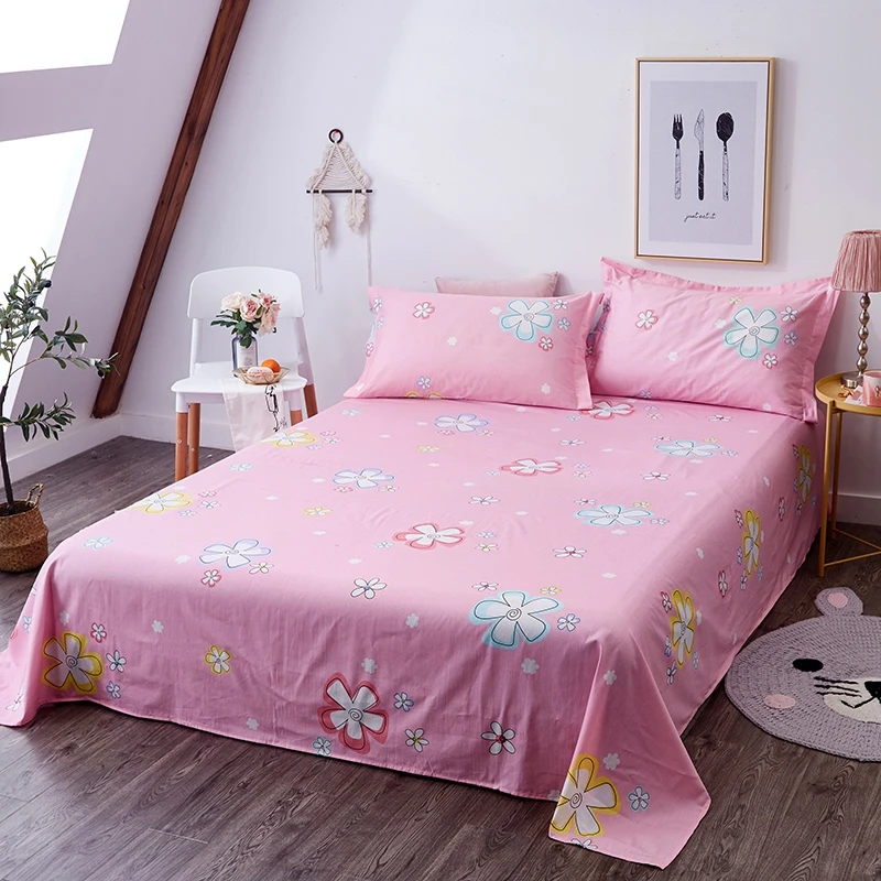 Синий 1 шт. Мультфильм Подводный мир небольшой Животные плоский лист 130x230 см/160x230 см/200x230 см/230x250 см/250x270 см Размеры набор постельного белья постельное белье - Цвет: Синий