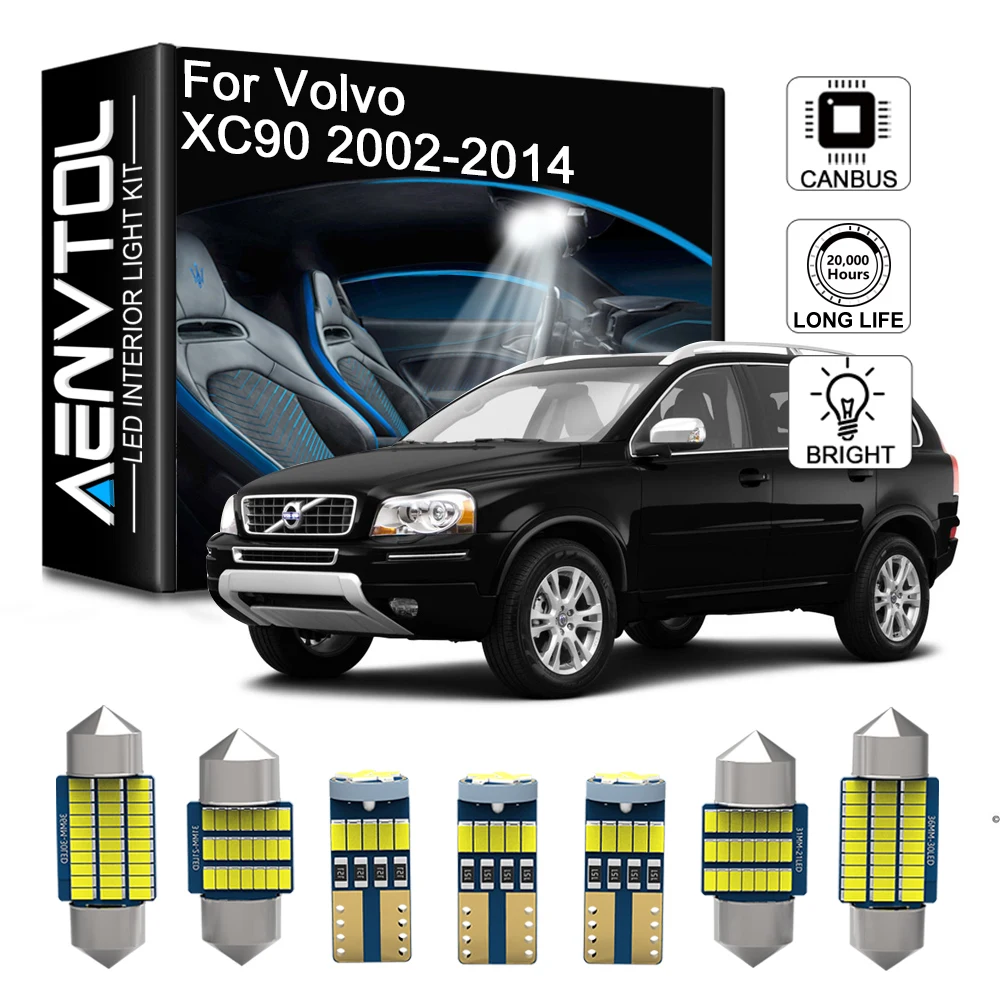 AENVTOL Canbus For Volvo XC90 275 SUV 2002-2014 Interior Lights Vehicle LED Accessories Inside Map Dome Trunk No Error Bulb Kit