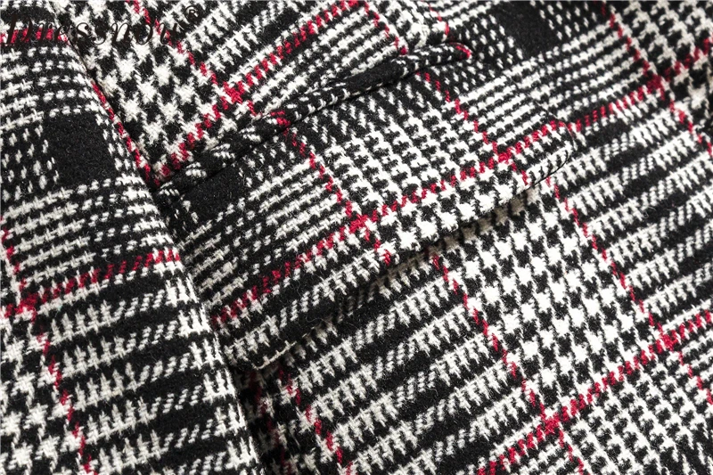 Dressnow, высокое качество, женские зимние плотные твидовые клетчатые куртки, пальто, зимняя куртка с длинным рукавом, пальто, женская твидовая куртка, верхняя одежда