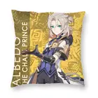 Наволочка Albedo Genshin, 40x40 дюймов, декоративная наволочка для дивана, домашнего интерьера, Аниме игры, квадратная подушка