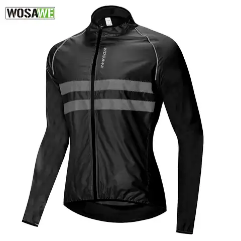 Светоотражающая Мужская велосипедная куртка WOSAWE, длинная, водонепроницаемая, ветрозащитная, для езды на горном велосипеде, ветровка