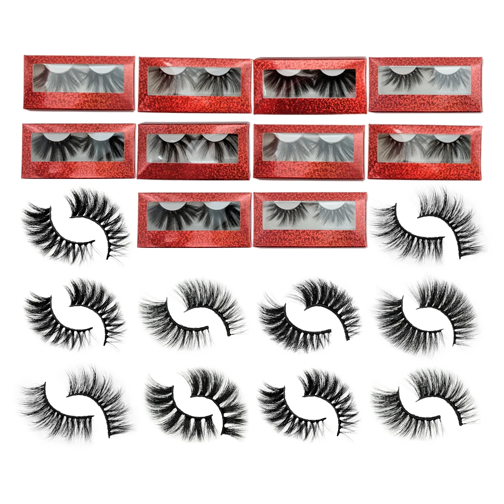 

Rainsin 5/10/20/30/50/100 Pack Mink Eyelashes Wholesale Volume Wispy 3D Mink Lashes Bulk False Eyelashes Multi Pack 25mm Lashes