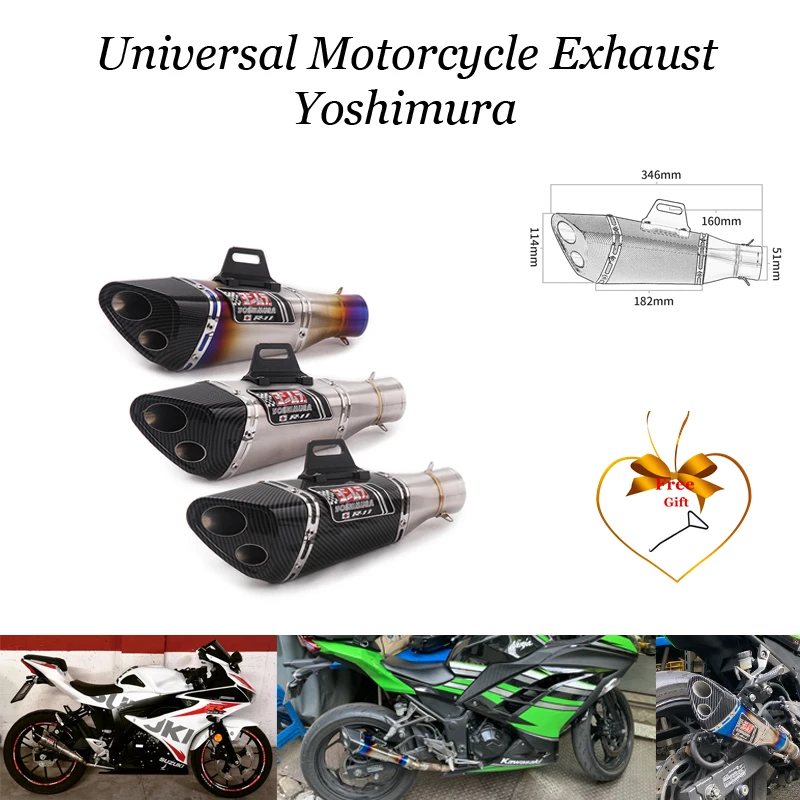 

51Mm Universal Motorcycle Exhaust Pipe Yoshimura Modified Motorcycle Slip On For Z650 Z900 Er6N Cbr1000Rr Yzf R1 R3 S1000Rr