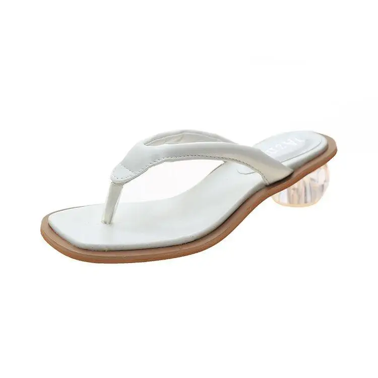 

Shoes Rubber Flip Flops Woman's Slippers Luxury Slides Loafers Transparent Heel Square heel Low Hawaiian 2021 Designer Block