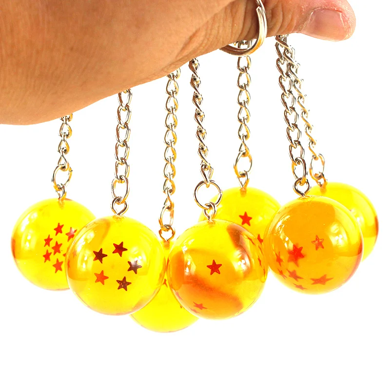 

7pcs/set 7 Stars Crystal Ball Shenron Figure Toys Keychain Tow Colors Three Sizes Selectable