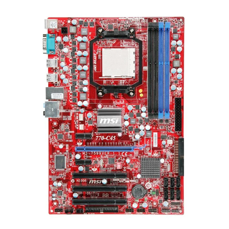 

Оригинальная материнская плата MSI 770-C45 для настольного компьютера AM3 AMD 770 DDR3 16 ГБ процессоры Phenom II / Athlon II 12 × USB2.0 SATA II ATX PCI-E X16