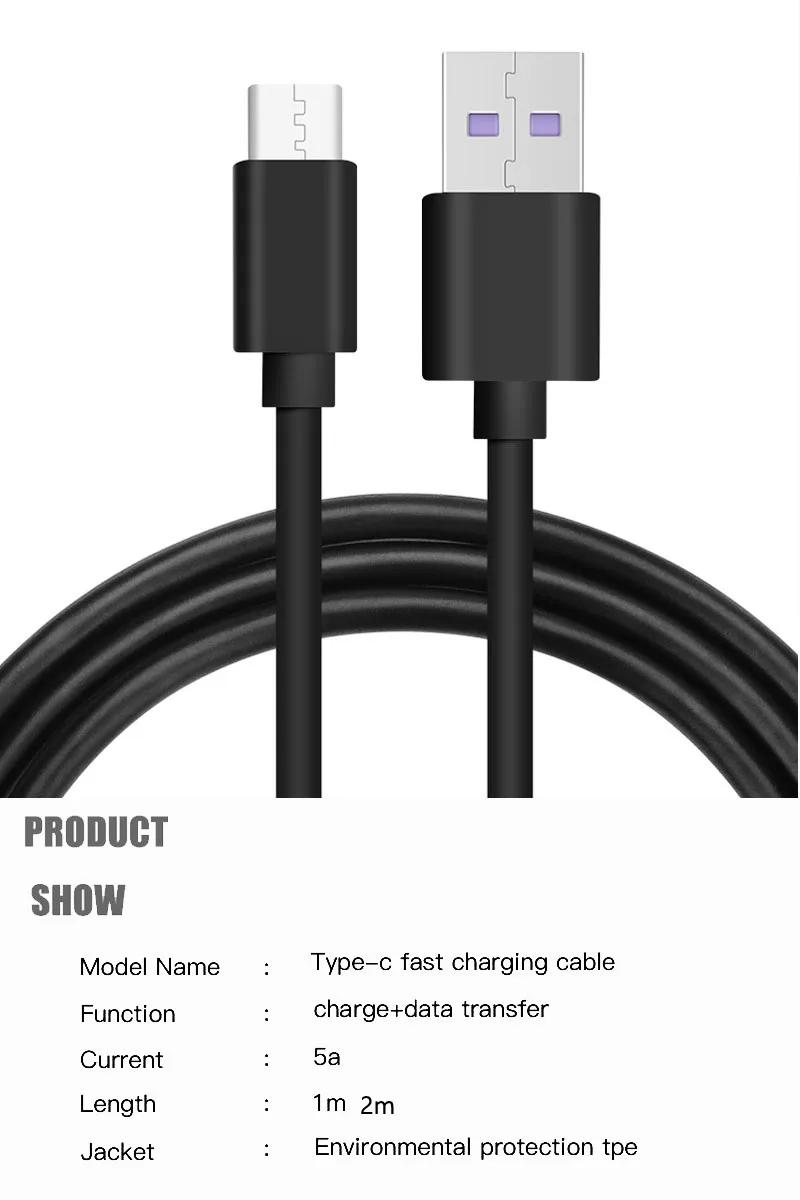 Supercharge usb type C кабель для huawei P30 P20 Lite Xiaomi Mi 9 Quick Charge 3,0 usb type C зарядный кабель для samsung S8 S10 9