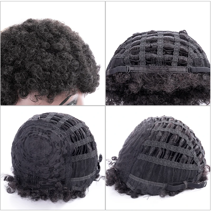 Короткие афро курчавые вьющиеся волосы боб парики для женщин бразильские Remy