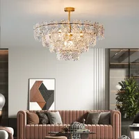 All copper light luxury post-modern villa chandelier personality living room bedroom dining room study model room lamp