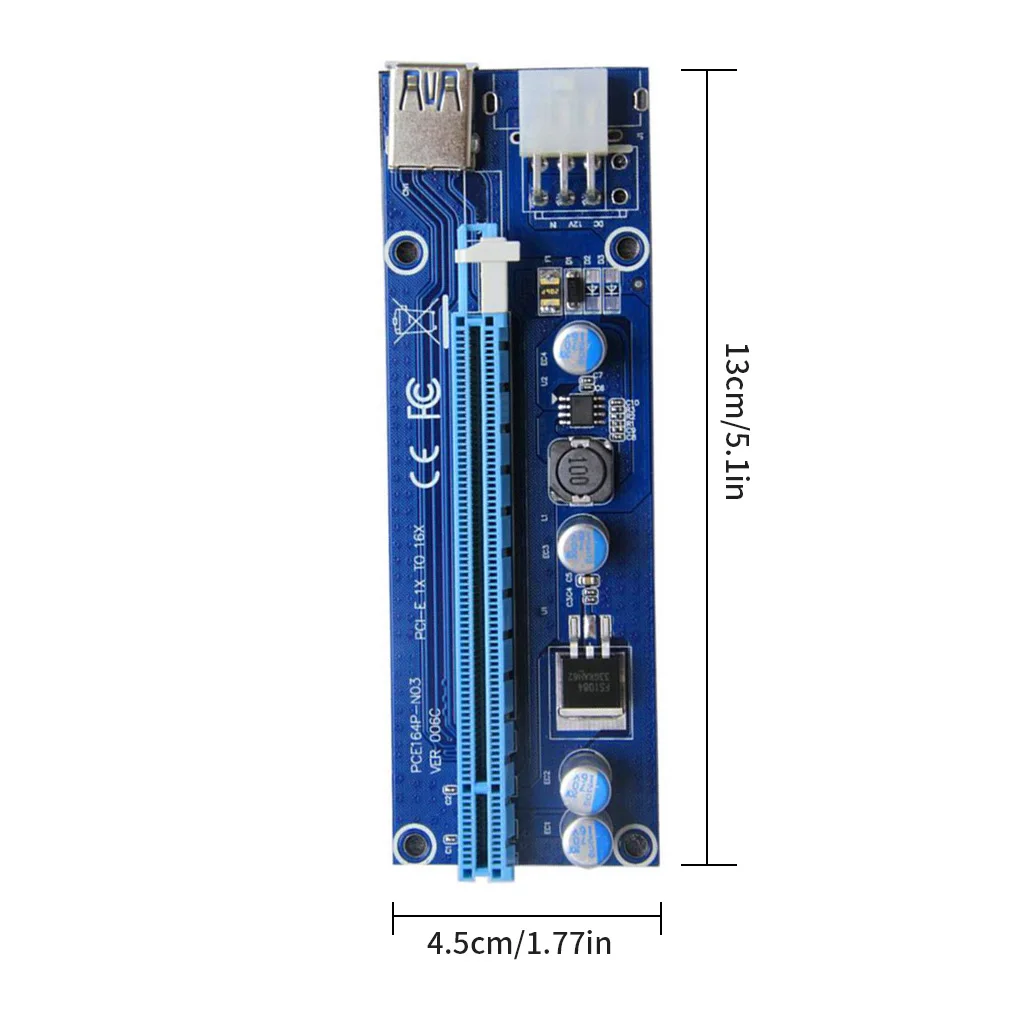 Переходник 006C PCIe 1x на 16x Express Riser Card удлинитель графического переходника pcie 60 см