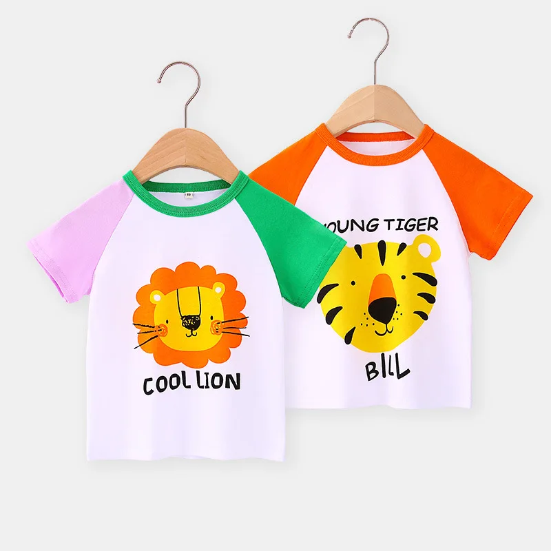 Футболки для маленьких мальчиков Детская летняя футболка с коротким рукавом
