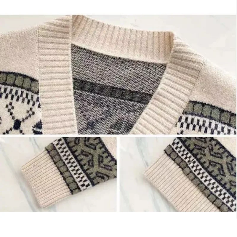 

2021 fashion retro ethnic style sweater coat female spring 2021 new loose exterior wear lazy wind cardigan