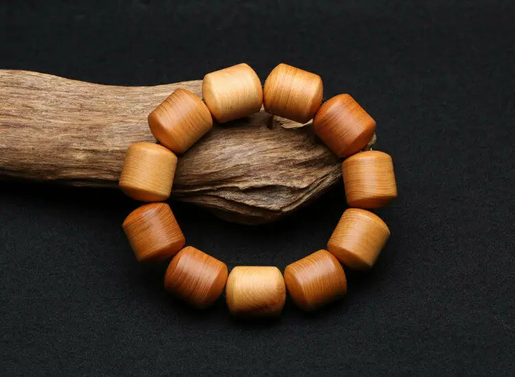 20mm Old Thuja Wood Barrel Beads Tibetan Buddhism Amulet Bracelet | Украшения и аксессуары