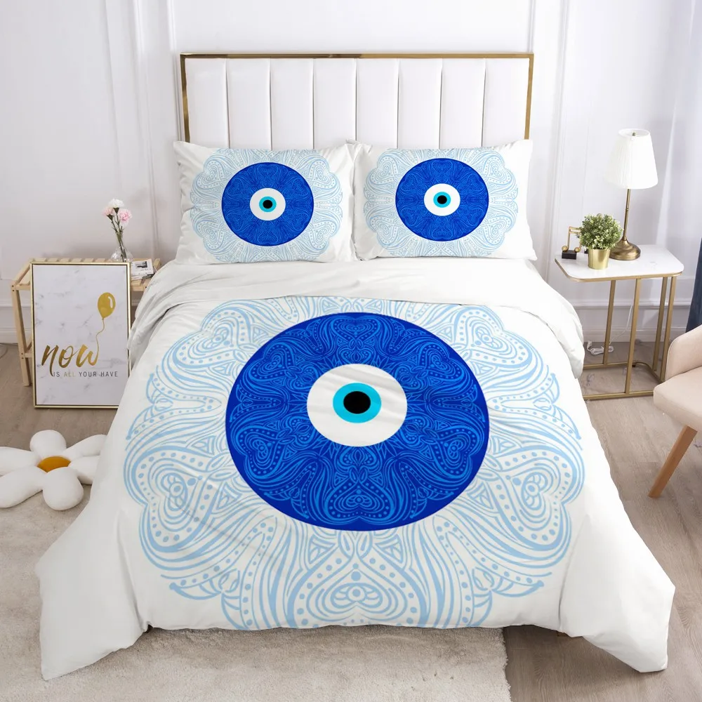 

3D luxury bed linen Bedding set Blanket cover set sheet euro 2.0 1.5 family for home bed linings 200x220 white evil eye