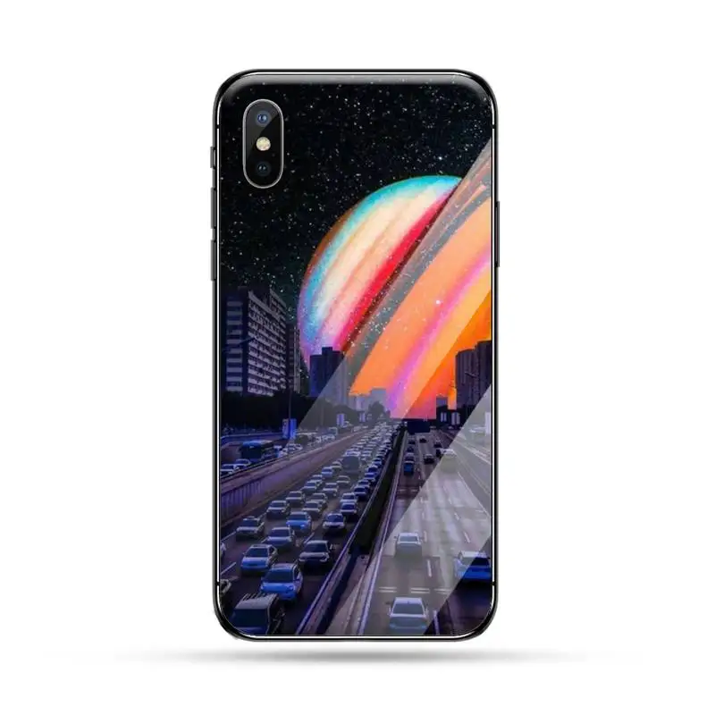 

Trippy Art aesthetic Phone Case Tempered glass For iphone 5C 6 6S 7 8 plus X XS XR 11 PRO MAX
