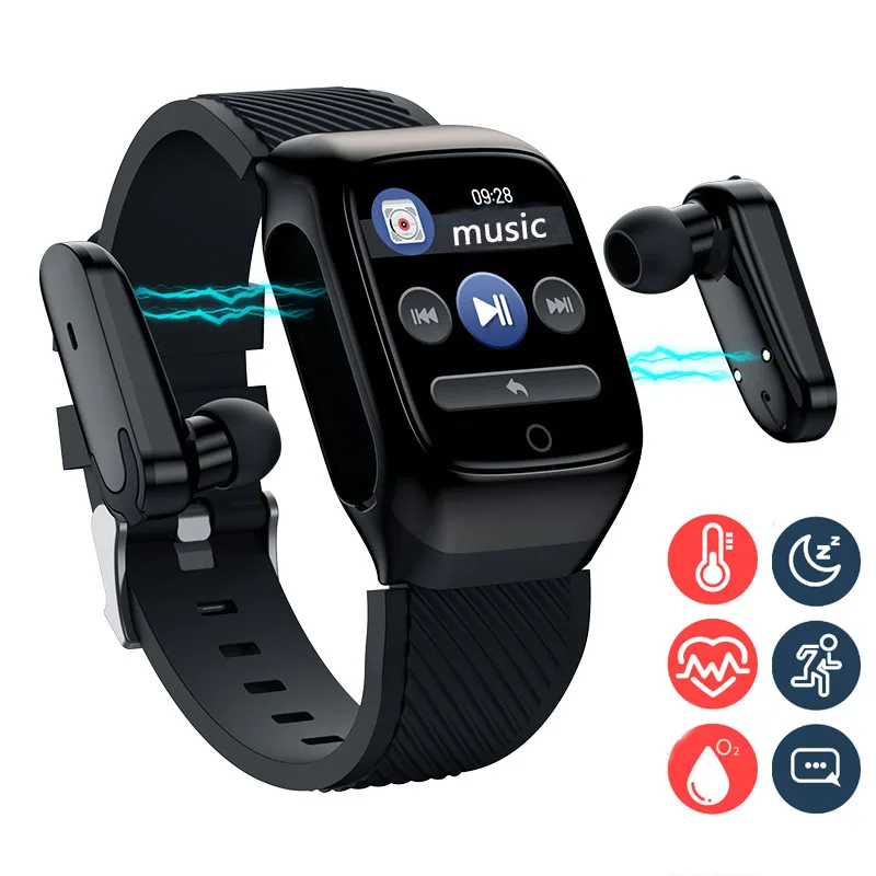 Новинка 2020 спортивные Смарт часы мужские браслет с Bluetooth гарнитурой наушники Tws