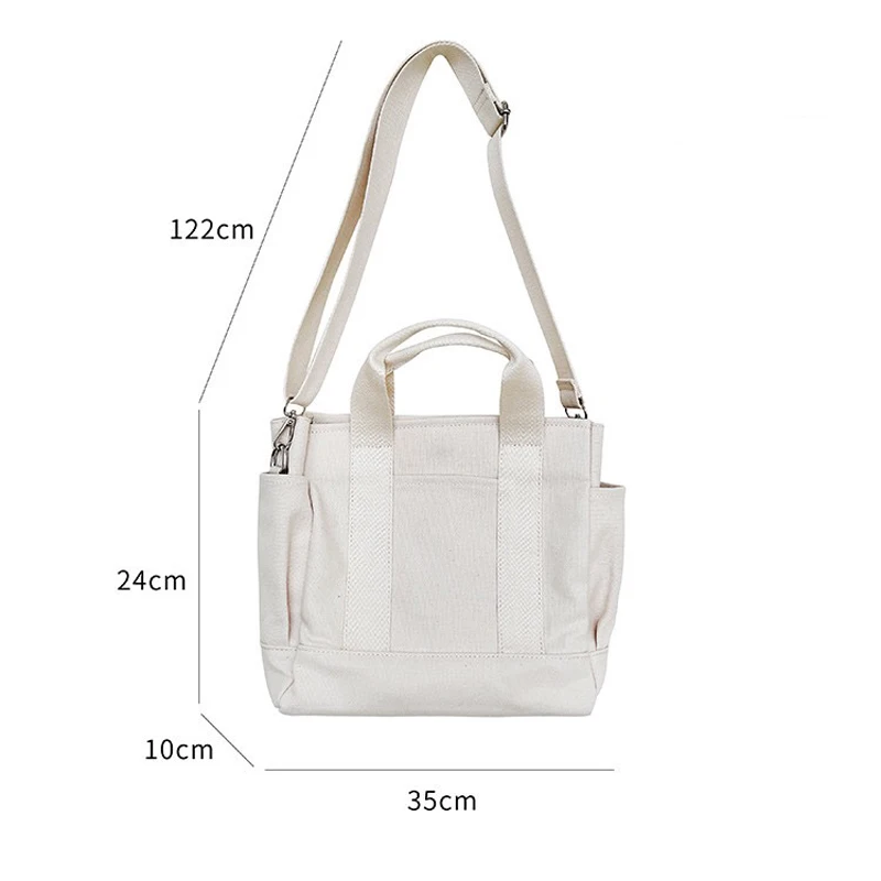

2021 Middle Women's Bags High Quality Cotton Canvas Female Tote Handbags Korean Style Youth Crossbody Shoulder Bag Whole Sale