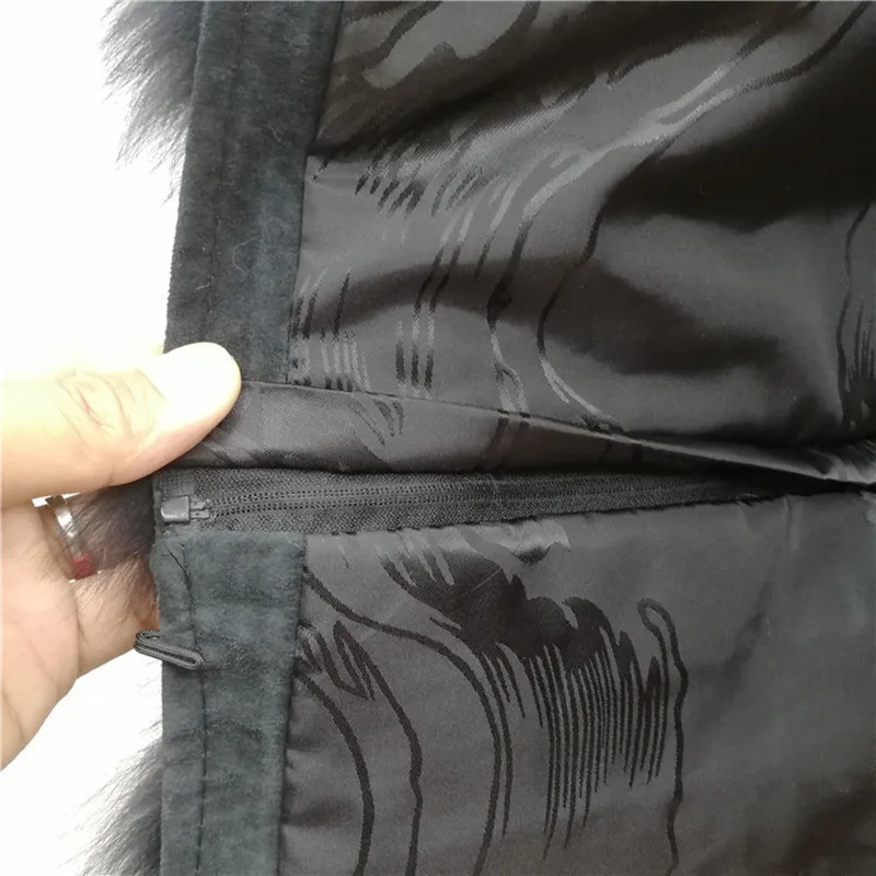 Женская Длинная зимняя шуба облегающая из натурального меха зима 100% | одежда