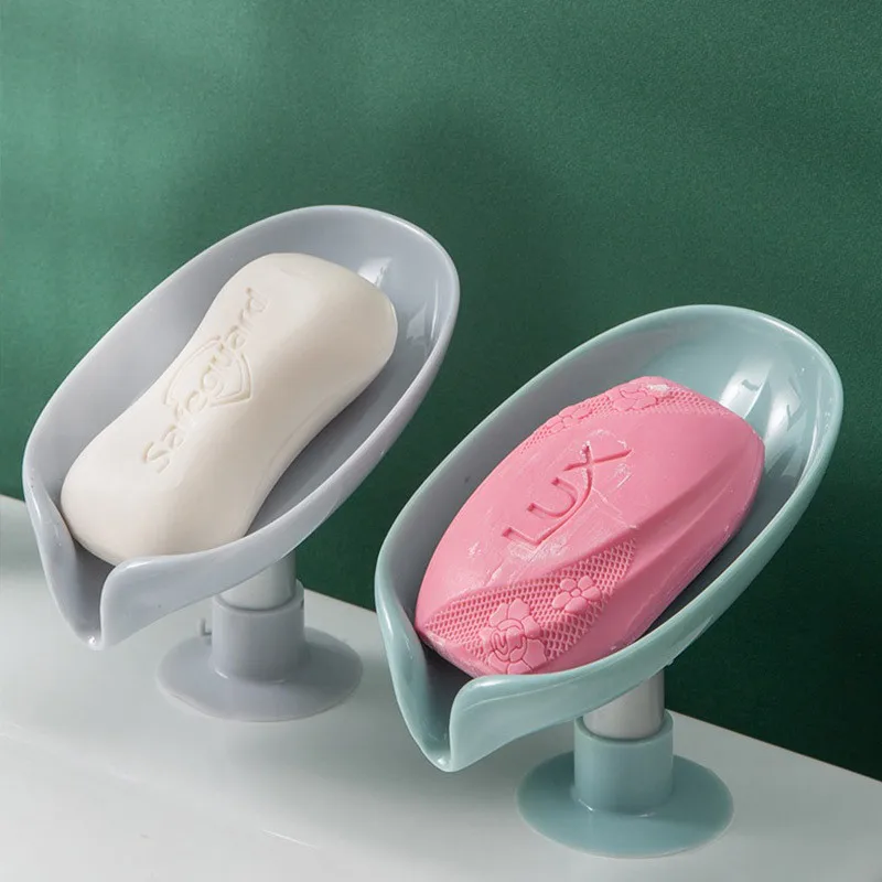 

Leaf Shaped Soap Holder Shower Soap Shelf Bath Soap Box Vertical Suction Cup Laundry Soap Dish Storage Tray Bathroom Supplies