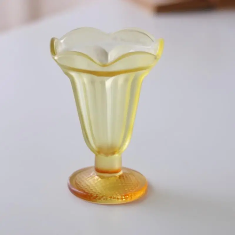 

Vintage Frosted Glass Sundae Cup / Cold Drink Cup Smoothie Shake Cup