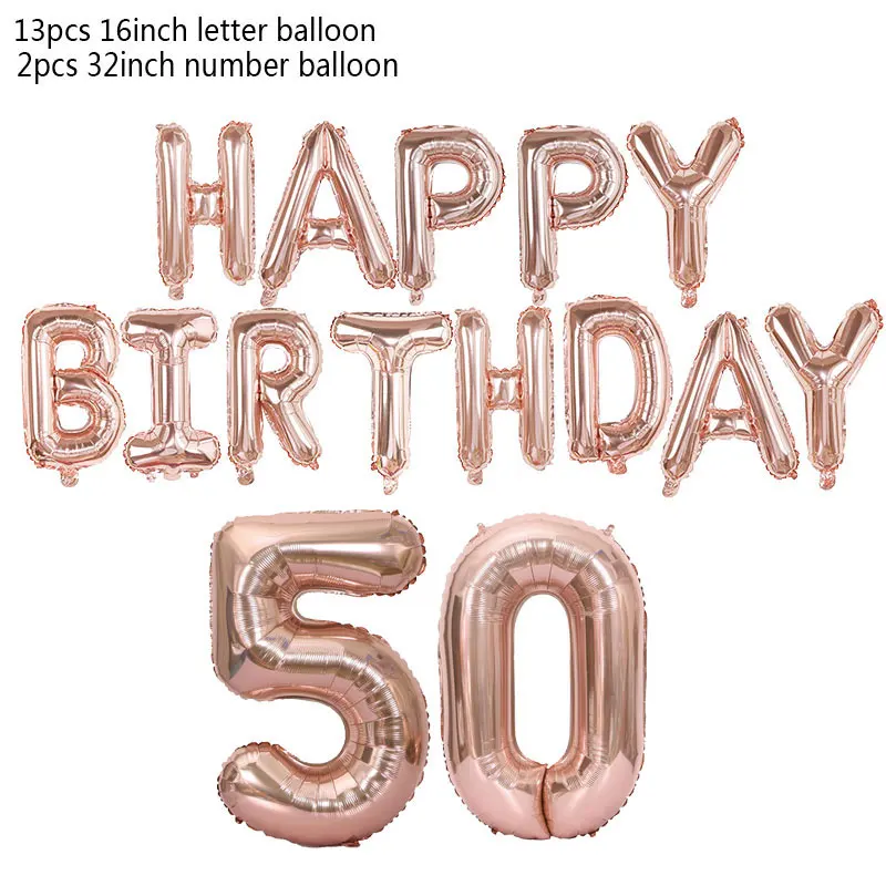 1 Набор С Днем Рождения украшения для вечеринки золотые серебряные буквы цифры