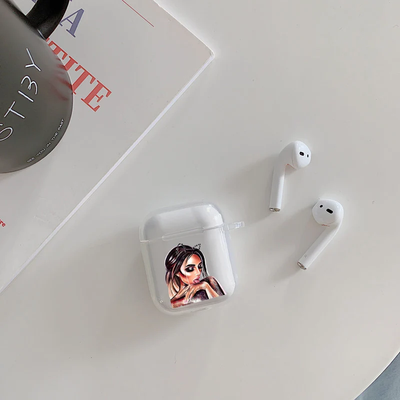 Goddess VOGUE Art Princess Girls Female boss coffee Case for Airpods Cases For pro Clear Cute Soft | Электроника