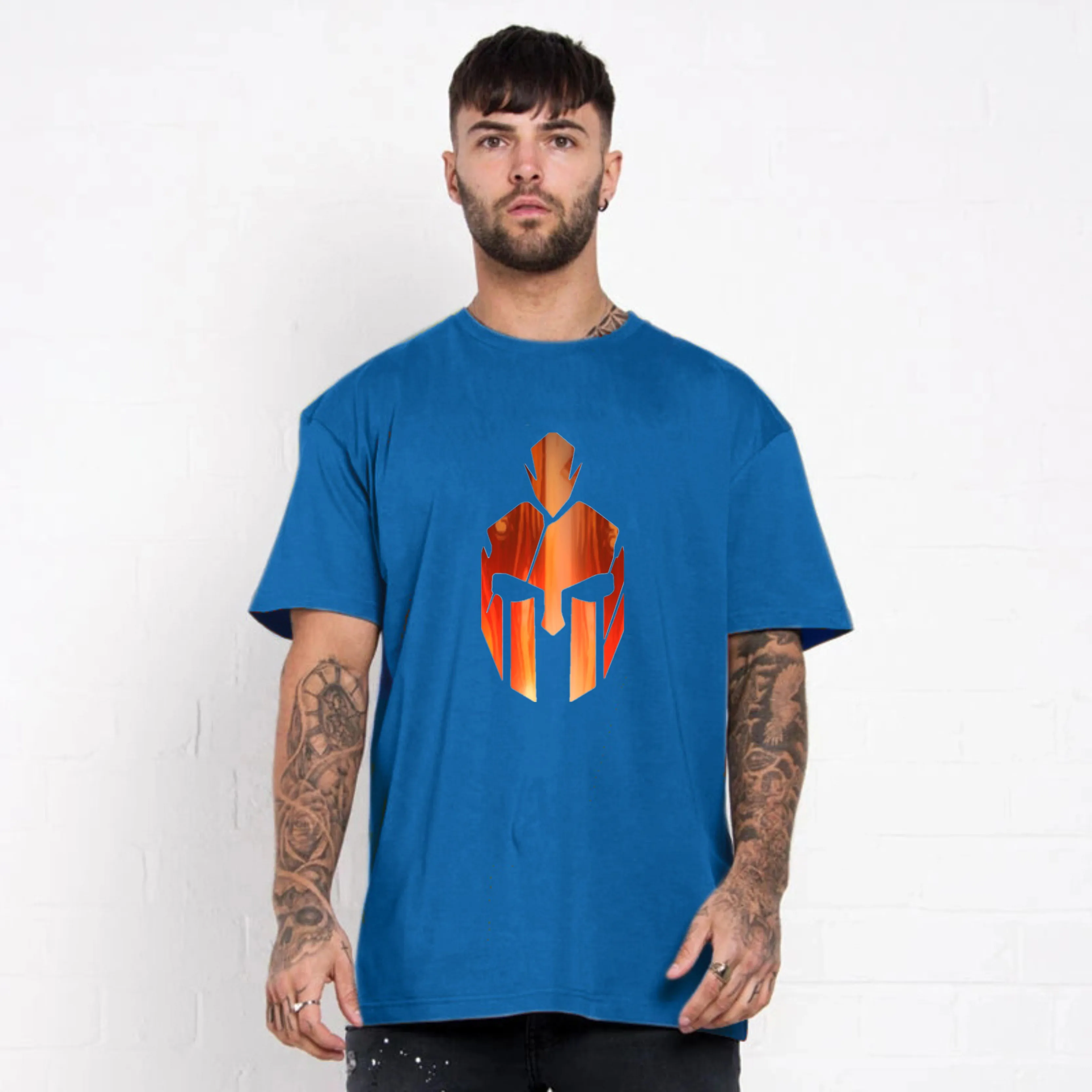 

Summer Men's Fashion T-shirt Sports Fitness Loose Polyester Round Neck Short Sleeve Top Casual Street Style Harajuku Shirt