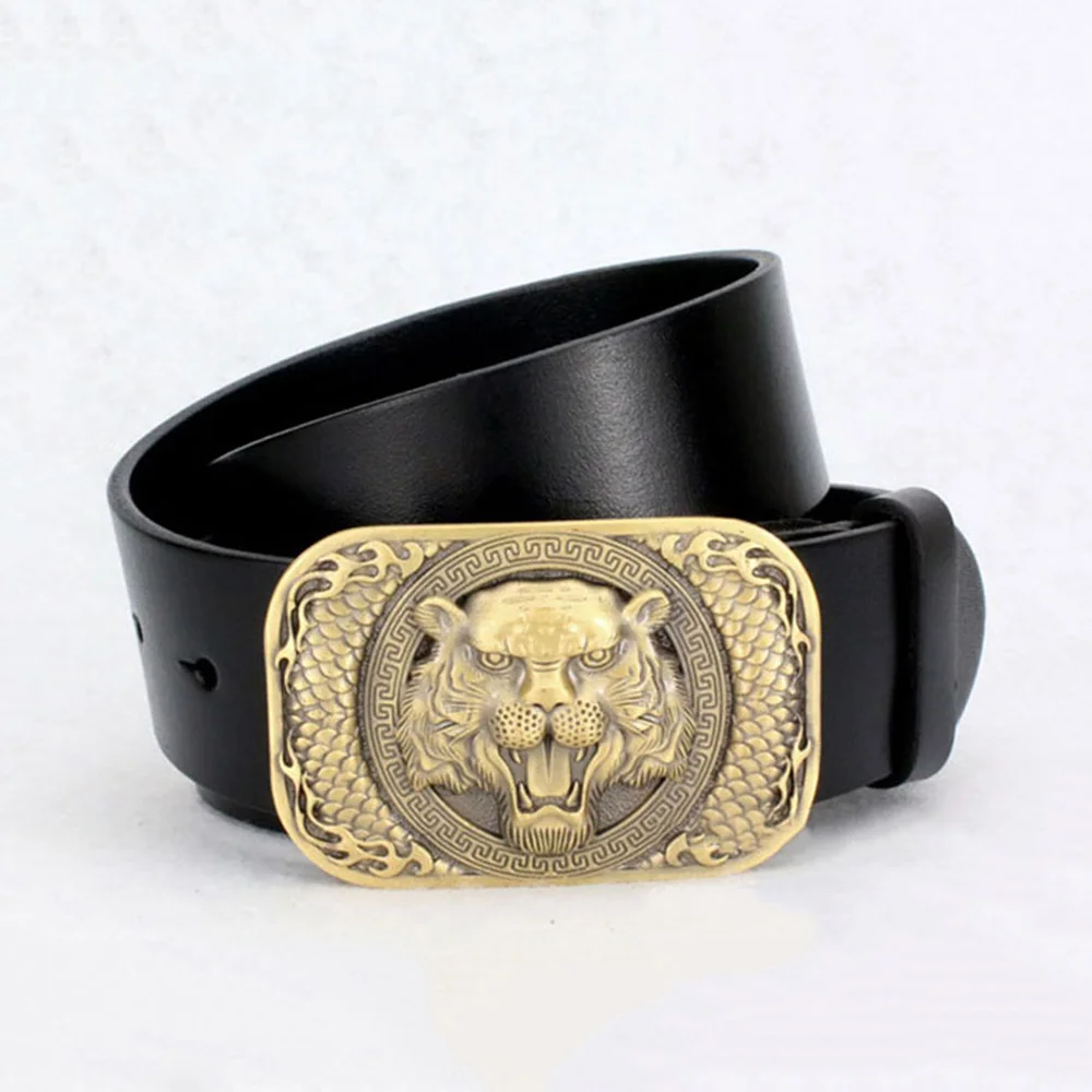 HIDUP высококачественный дизайнерский Однотонный мужской ремень из воловьей кожи