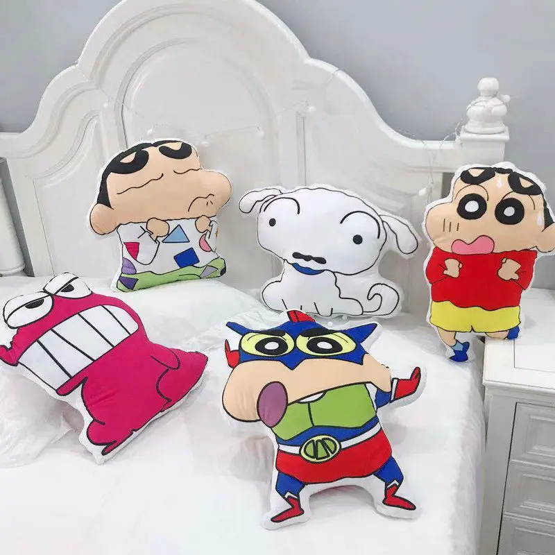 Забавная напечатанная Crayon Shin-Chan мягкая подушка креативная маленькая белая плюшевая подушка-собачка Диван Мягкая Подушка Декор кровать сон