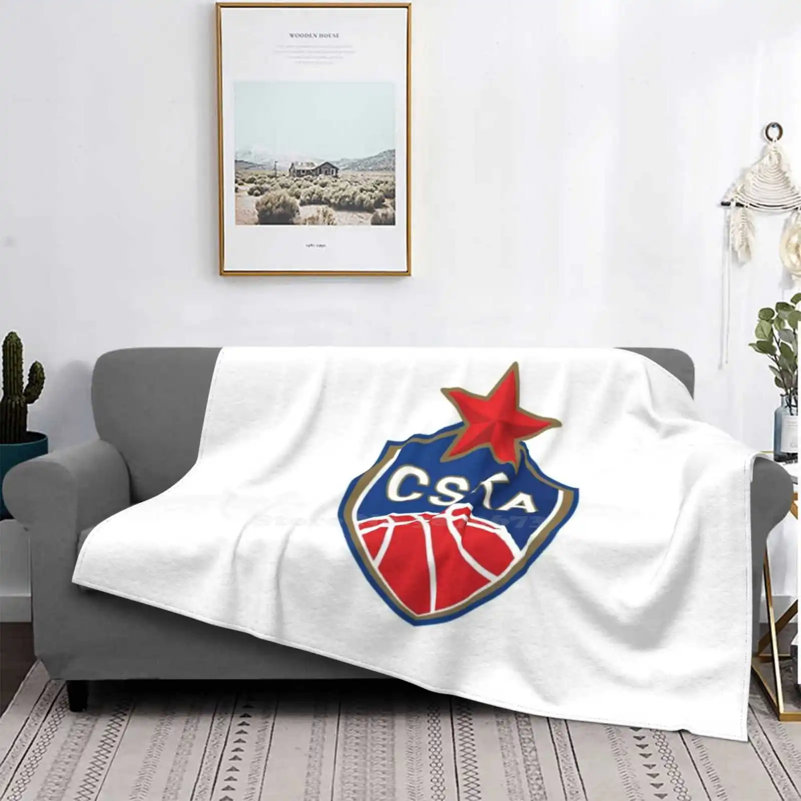 Московский логотип Cska модное смешное мягкое одеяло в трендовом стиле Россия