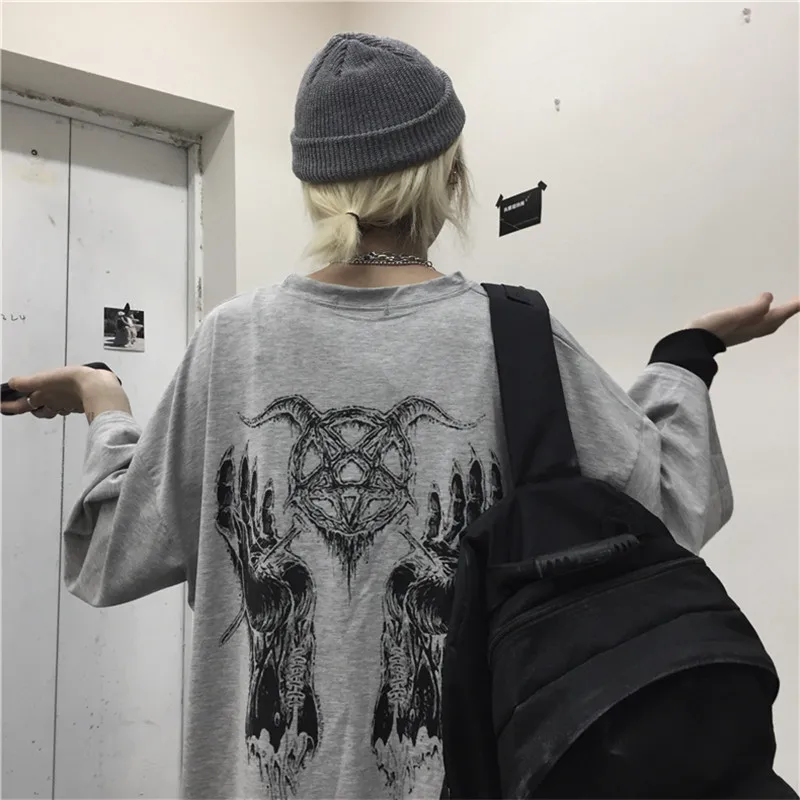 Lychee Harajuku Devil Star женская футболка с принтом руки, свободная женская футболка, летние футболки, круглый вырез, короткий рукав, женские футболки
