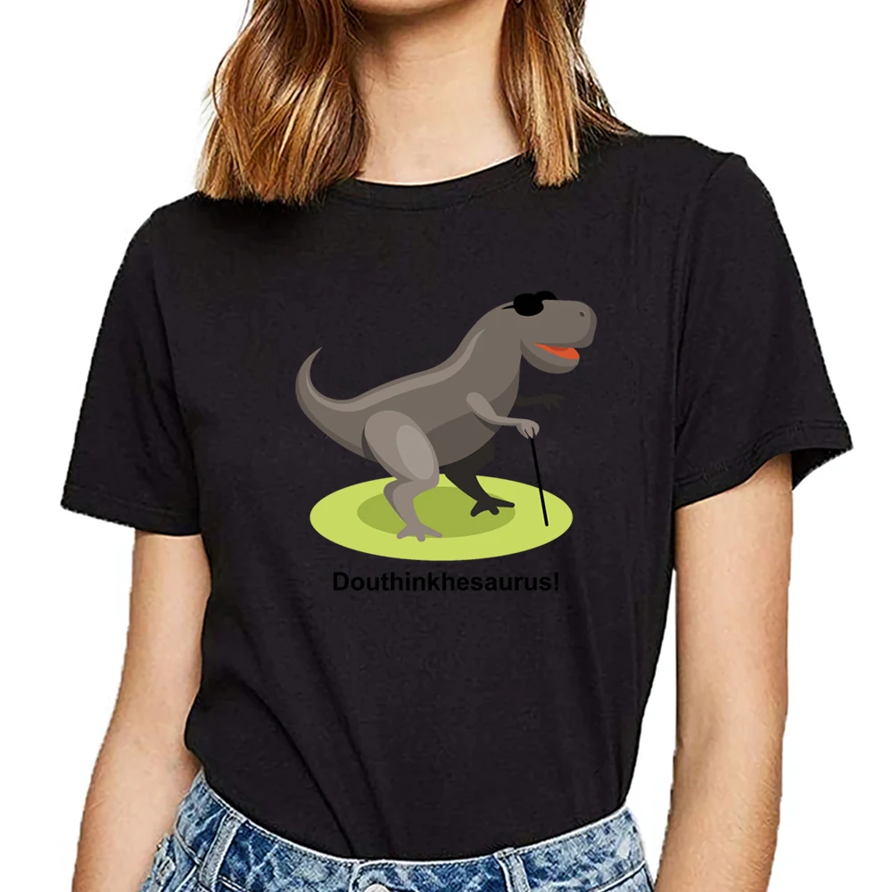 

Женские топы, футболка, пикантная Дамская Футболка douthinkhesaurus в стиле Харадзюку, короткая женская футболка