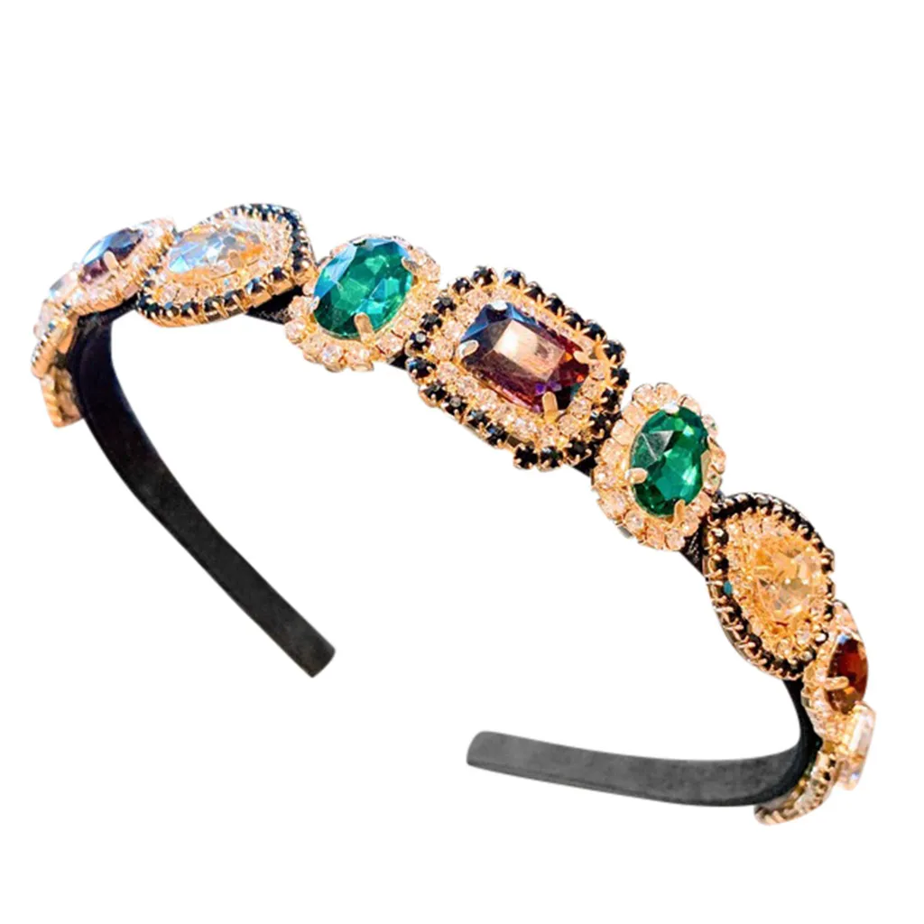 Декоративная повязка для волос с драгоценными камнями Женская на голову