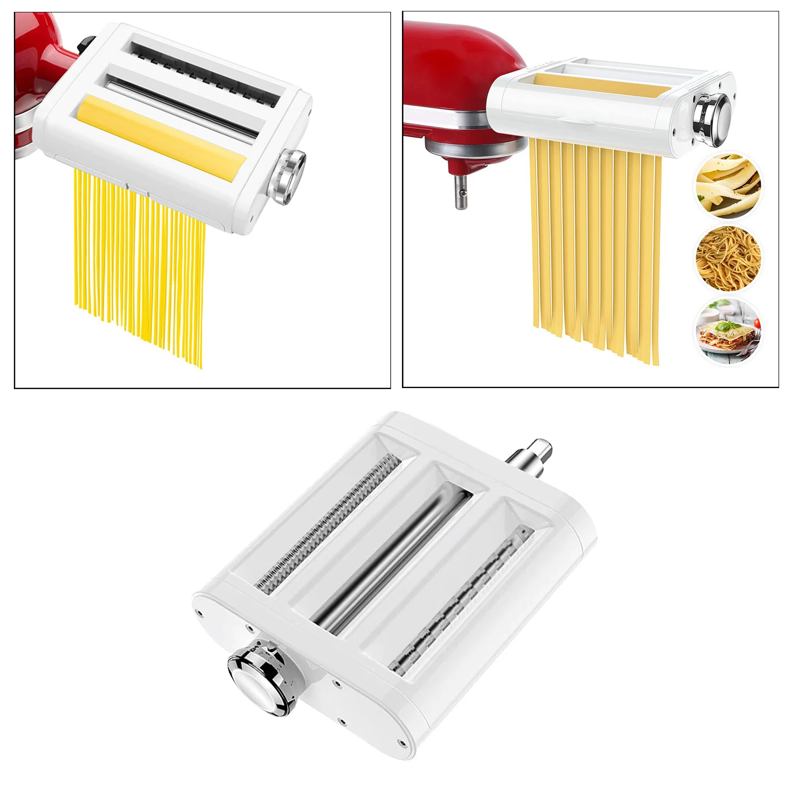 3 in 1 Pasta Maker Attachment for Mixer Pasta Roller Sheet Attachment Washable for Kitchen Restaurant