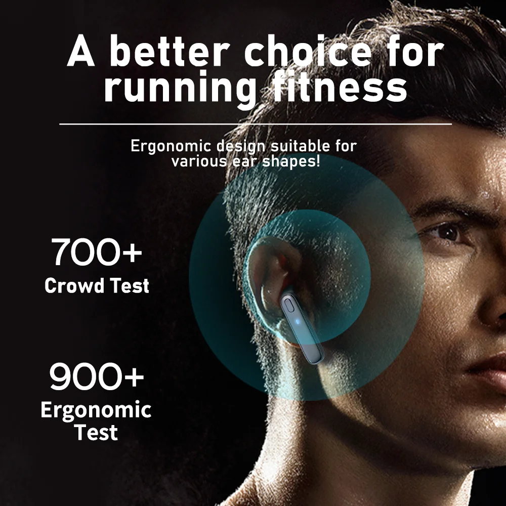 

Earphone Bluetooth Wireless Headset Waterproof Deep Bass Earbuds True Wireless Stereo Headphone With Mic Sport Earphone