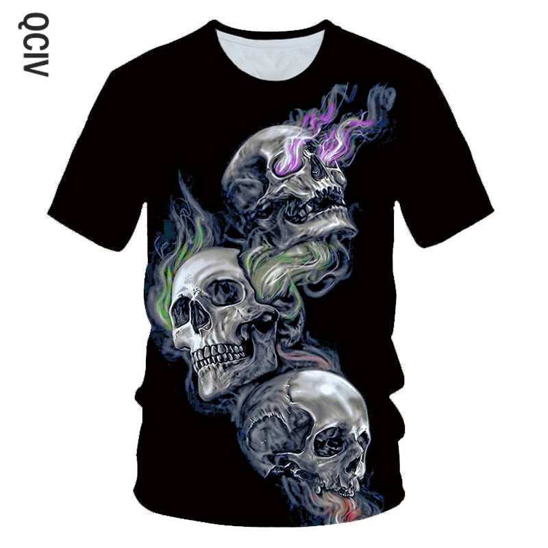 Детская футболка с черепом в стиле хип хоп психоделическим скелетом рубашки панк