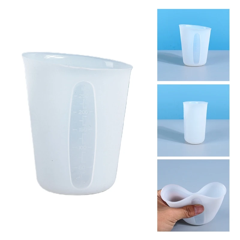 

DIY Crafts Decor Crystal Epoxy Resin Mold 250ml Measuring Cup Mug Silicone Mould
