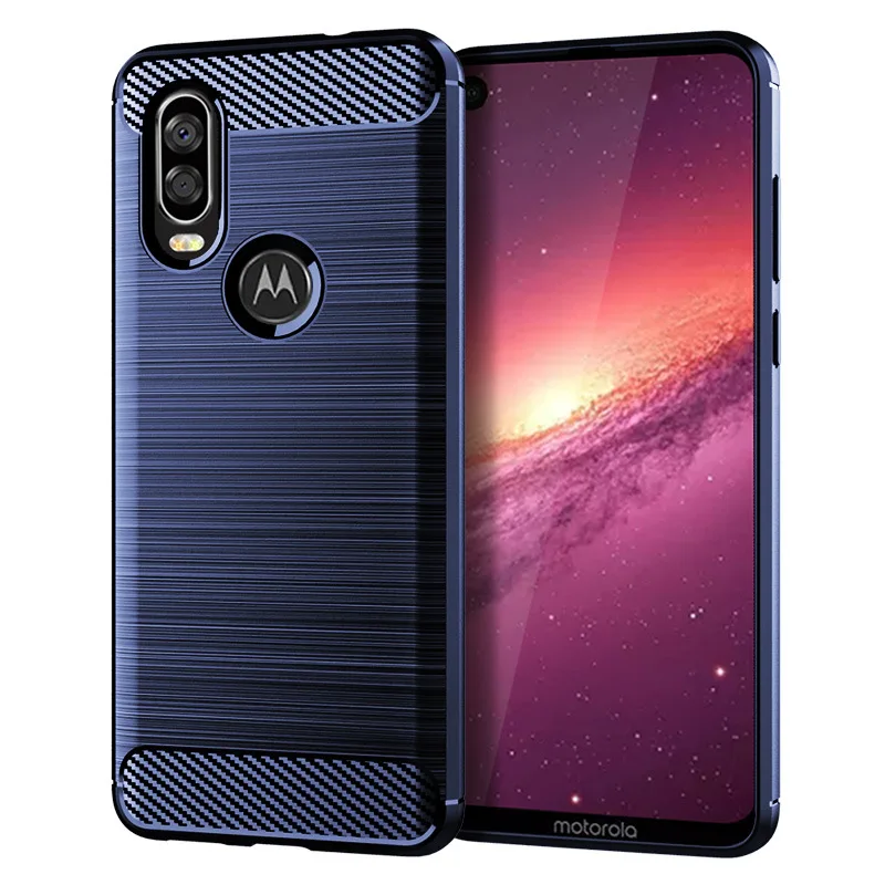 Drawing Pattern Moto One Vision Case Shockproof Soft Tpu Carbon Fiber Back Cover Cases For Motorola |