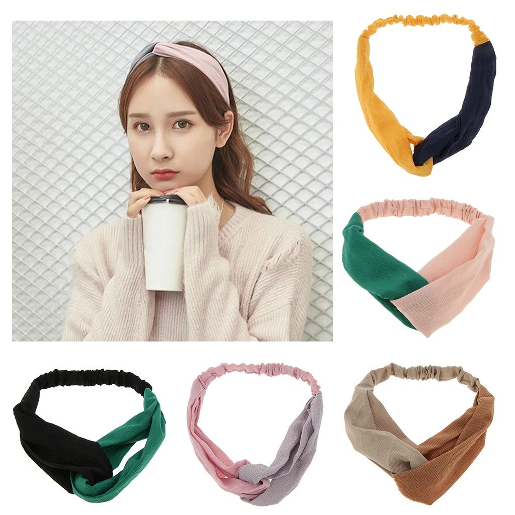 

Fashion Women Stretchy Headbands Cotton Hair Accessories Ladies Wraps Turban Knotted Scrunchies