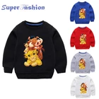 Детский хлопковый свитшот с длинным рукавом, 5 цветов