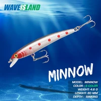 fishing lure minnow pencil sinking hard bait weights 4 6g 8cm luminous full water isca artificial baits pesca pike fish tackle