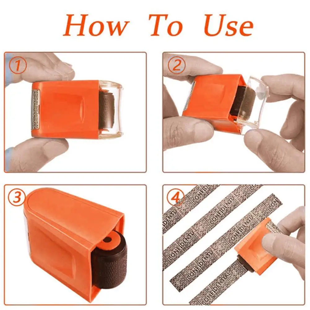 

1PC Anti-counterfeiting Hidden ID Roller Identity Protection Stamp Privacy Security Garbled Confidential Self-ink Stamp Dat T4R7