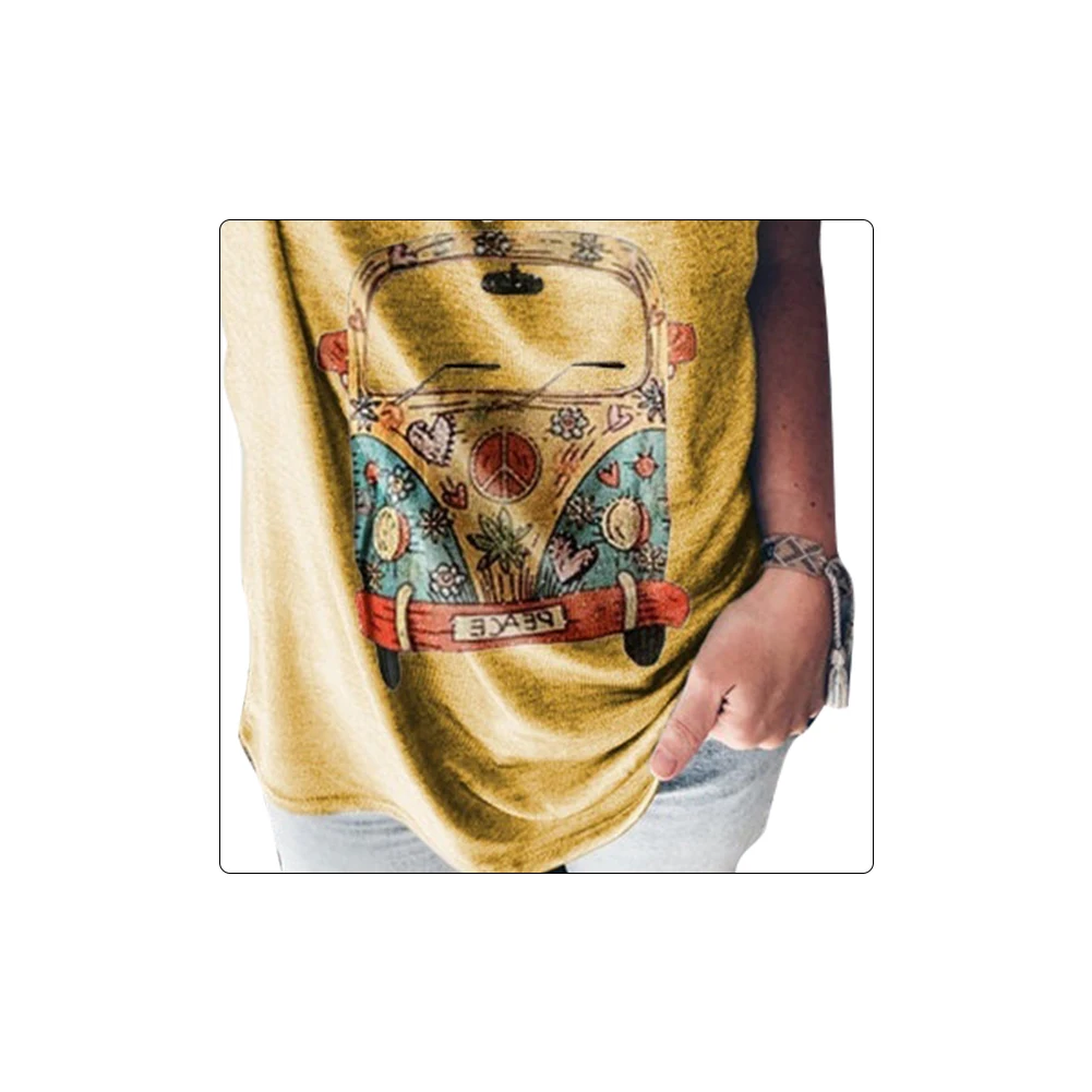 Футболка женская S-5XL с мультяшным принтом винтажная Милая Свободная рубашка без