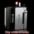 FOCUS портативные металлические портсигары с керосиновой зажигалкой 10 шт. держатель для сигарет чехол Зажигалка гаджет для мужчин Рождественский подарок