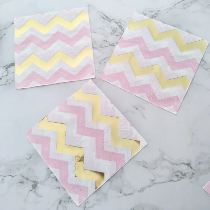 20 шт. салфетки из розово-золотого металла с мраморным узором в горошек большие 33