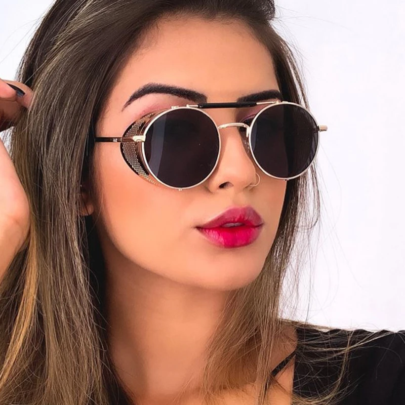 Винтажные Солнцезащитные очки флип из сплава в стиле панк зеркальные ретро 2020