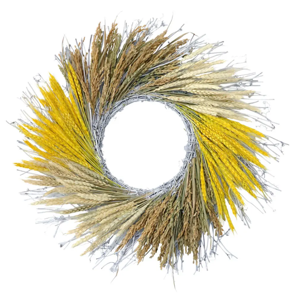 Украшение для двери дома венок из пшеницы праздничный реквизит гирлянда окно