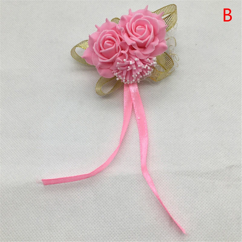 

1PCS Bride Wedding Adjustable Ribbon Rose Bridesmaid Floral Hand Wrist Bracelets