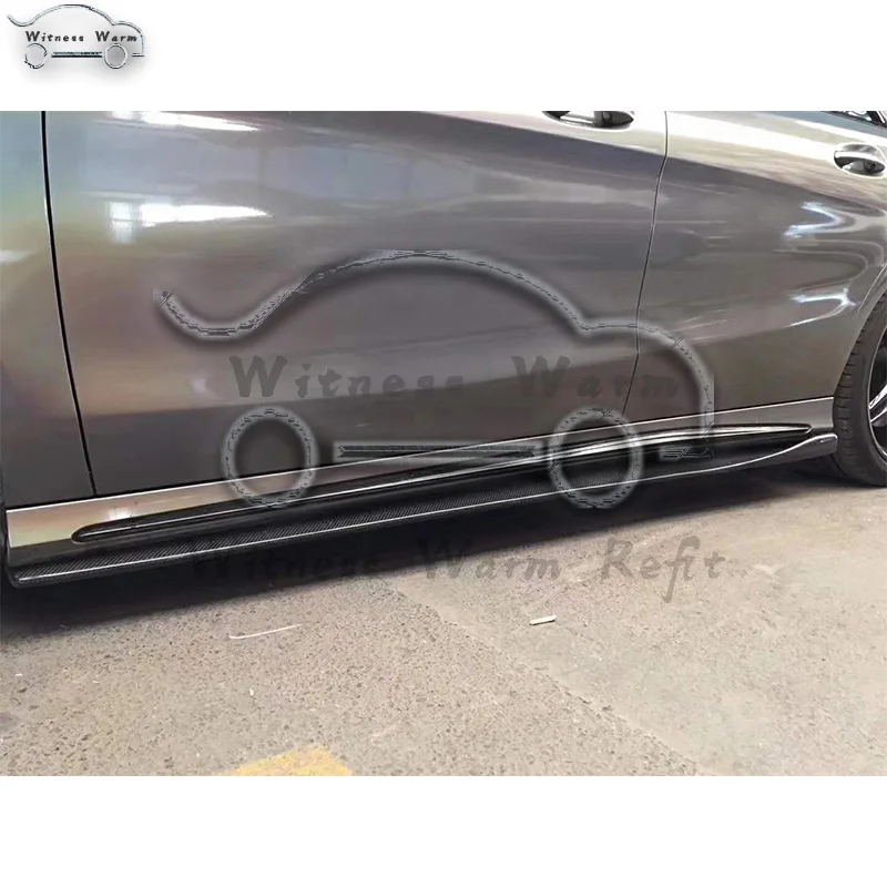 CLA класс углеродного волокна Боковая юбка фартук для Mercedes Benz A класс W176 A45 CLA класс W117 C117 cl45 AMG 2013